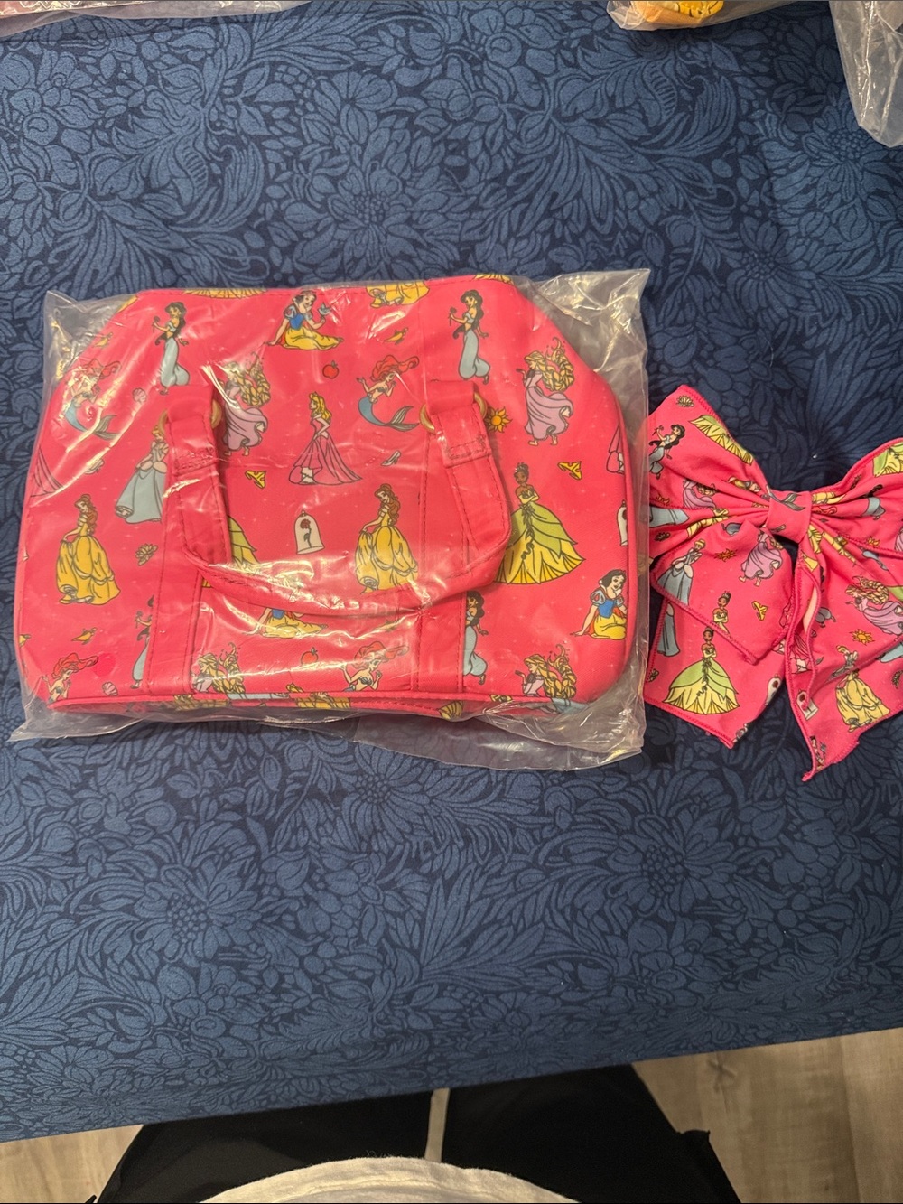 Disney Pink Princess Mini Duffle Bag with Bow Accent and Strap